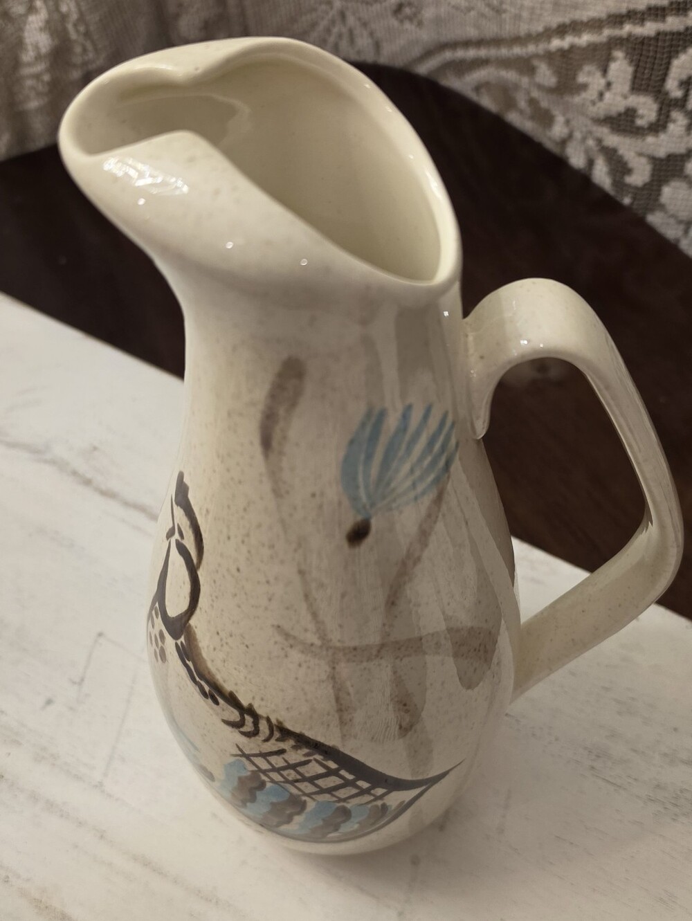 Vintage Red Wing Pottery Bob White Quail Pitcher Mid Century Modern MCM 11.5" - Picture 2 of 7